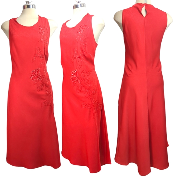 IVAN J MODA Gorgeous Red Embellished Dress Size L - Picture 5 of 16